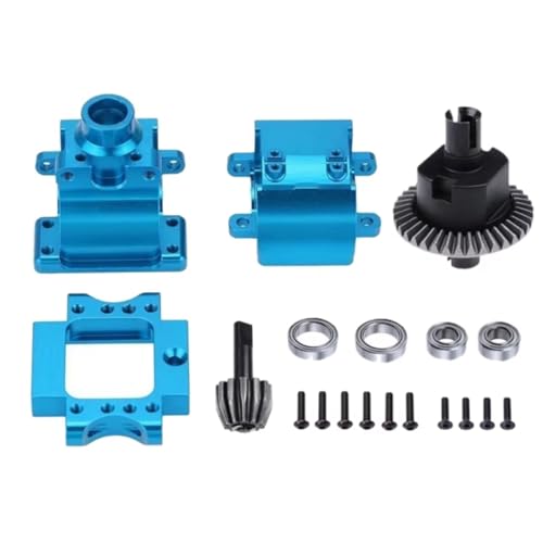 Kompatibel Mit HSP 94122 94155 94166 94177 1/10 RC Auto Upgrade Teile Metall Differential Und Getriebe Getriebe Box Komplette RC Auto Zubehör(Blue) von MGHGFYTAS