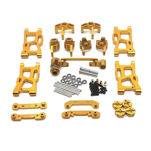 Kompatibel Mit WLtoys 124007 124017 124019 144001 144002 RC-Auto, Metall-Upgrade-Zubehör Vorne Und Hinten Für Schwingarm-Set RC Auto Zubehör(Yellow) von MGHGFYTAS