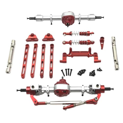 MGHGFYTAS Für MN Für MN82 LC79 MN78 1/12 Metall Vorder- Und Hinterachse Für Chassis Link Stange Zugstange Montieren Stoßdämpfer Set RC Auto Upgrade Teile RC Auto Zubehör(Red) von MGHGFYTAS