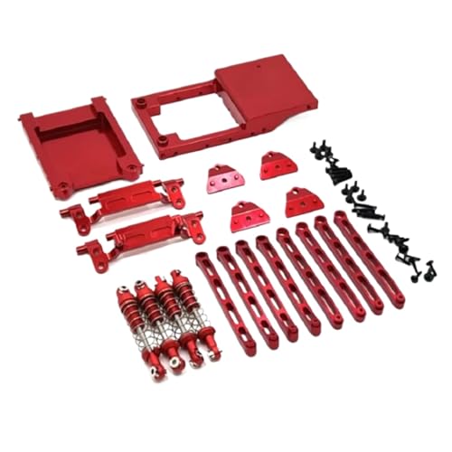 MGHGFYTAS Für MN78 MN168 1/12 Metall Stoßdämpfer Link Stange Servo Halterung Strahl Schock Turm RC Auto Upgrades Teile Zubehör RC Auto Zubehör(Red) von MGHGFYTAS