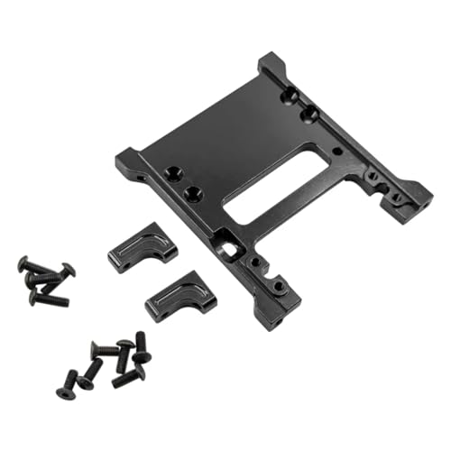 MGHGFYTAS Für SCX10 PRO 1/10 RC Für Axial Fernbedienung Auto Upgrade Teile Vorne Für Chassis Brace & Servo Winde Montieren Metallic Zubehör RC Auto Zubehör(Black) von MGHGFYTAS