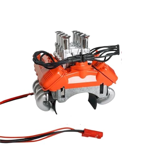 MGHGFYTAS Für Trx4 1/10 RC Crawler FST V8 Simulieren Motor Motor Kühlung Haube Fans Kühler Kit Kühlkörper Abdeckung Upgrade Zubehör RC Auto Zubehör(Red) von MGHGFYTAS