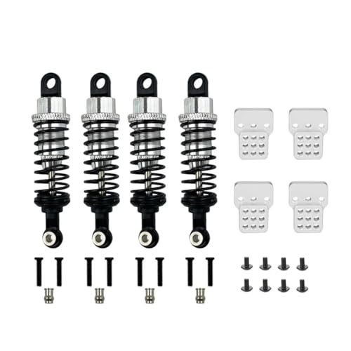 MGHGFYTAS Für WPL C14 C24 Für MN D90 D91 MN99 99 1 Set RC Auto Metall Stoßdämpfer Öl Gefüllt Typ Mit Shock Tower Einstellbare Upgrade Teile RC Auto Zubehör(Silver) von MGHGFYTAS