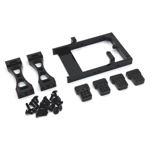 MGHGFYTAS Für WPL Für C14 C24 C24-1 B14 B24 1/16 Metall Servo Halterung Strahl Querträger Shock Tower Set RC Auto Upgrade Teile Zubehör RC Auto Zubehör(Black) von MGHGFYTAS