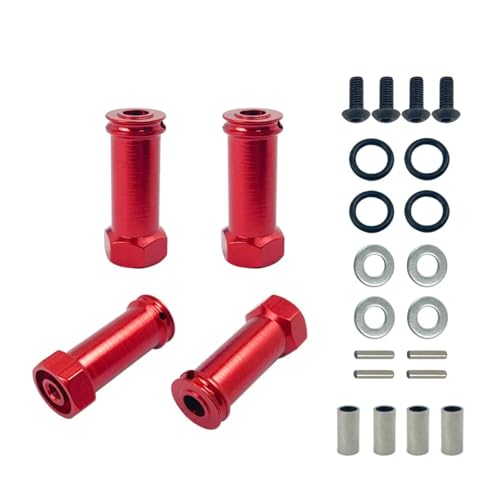 MGHGFYTAS Für Wltoys 12428 12423 1/12 1 Set RC Auto Aluminium Hex Hub Adapter Länge 30mm Verlängerung Adapter Combiner Koppler Teile RC Auto Zubehör(Red) von MGHGFYTAS