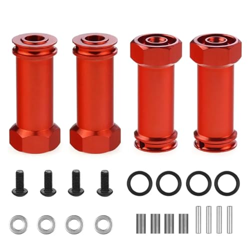 MGHGFYTAS Für Wltoys 12428 12423 1/12 RC Auto Umwandlung Teile 12MM Aluminium Rad Hex Adapter Lange 29Mm Verlängerung Ersetzen Zubehör RC Auto Zubehör(Red) von MGHGFYTAS