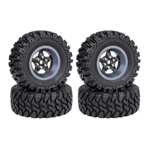 MGHGFYTAS Kompatibel Mit TRX4M Für SCX24 AX24 Für FCX24 4 Stücke 62mm 1,2 "Carbon Faser Beadlock Rad Reifen Set Für 1/18 1/24 RC Crawler Auto Teile RC Auto Zubehör(I) von MGHGFYTAS