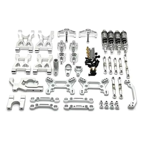 MGHGFYTAS Kompatibel Mit WLtoys 104072 1/10 RC Autoteile Metall-Upgrade Für Schwingarm-Zugstange Lenkbecher-Stoßdämpfer 13-teiliges Kit RC Auto Zubehör(White) von MGHGFYTAS