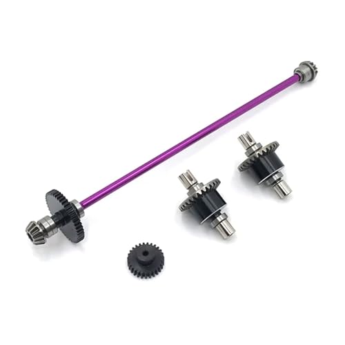 MGHGFYTAS Kompatibel Mit WLtoys 124017-16-18-19 124010 1/12 RC Car Metallteile Differential Central Shift Assembly Motor Zähne Untersetzungsgetriebe RC Auto Zubehör(Purple) von MGHGFYTAS