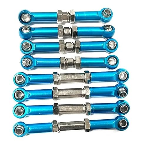 MGHGFYTAS Pull Rod Link Linkage Kompatibel Mit FMS Für FCX24 1/24 RC-Autoteil, Lenkstangensatz Aus Aluminiumlegierung, RC-Upgradeteil, RC-Lenkstangensatz(Blue) von MGHGFYTAS