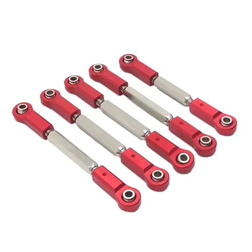 MGHGFYTAS Pull Rod Link Linkage Kompatibel Mit JLB J3 1/10 RC-Car-Upgrade-Teilen 5 Stück Aluminiumlegierung Lenkgestänge Lenkgestänge Servo Spurstange(Red) von MGHGFYTAS