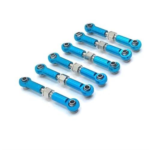 MGHGFYTAS Pull Rod Link Linkage Kompatibel Mit WLtoys 184011 A949 A959 A969 A979 K929 1/18 RC Autoteile Metall Upgrade Retrofit Einstellbare Zugstange(Blue) von MGHGFYTAS