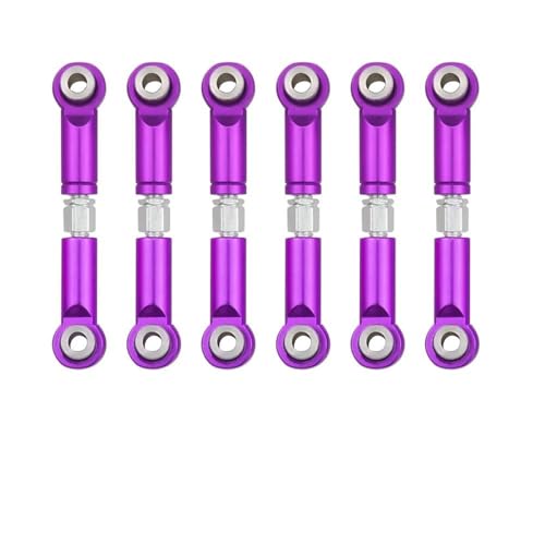 MGHGFYTAS Pull Rod Link Linkage Kompatibel Mit Wltoys A959 A959-B A949 A969 A979 K929 1/18 RC Autoteile Zubehör Metall Vorne Hinten Spurstangengestänge Servo Verbindungsstangensatz(Purple) von MGHGFYTAS