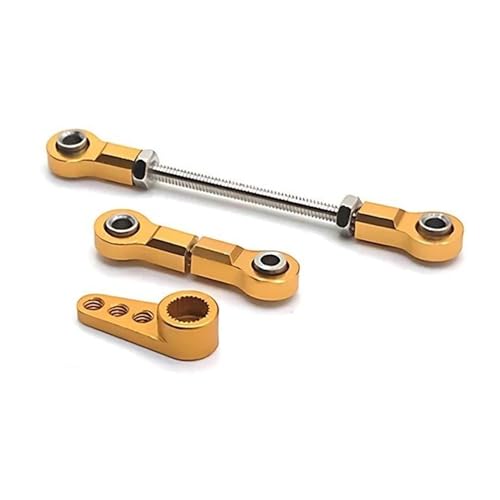 MGHGFYTAS Pull Rod Link Linkage Kompatibel Mit Wltoys K969 Metall-Lenkservoarm, Hornservo-Lenkverbindungsstange, Armstange, 1/28 RC-Auto-Upgrade-Zubehör(Yellow) von MGHGFYTAS