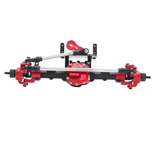 MGHGFYTAS RC Achse Set Kompatibel Mit Axial AR44 90047 90046 AX90060 SCX10 II Aluminiumlegierung CNC-Vorder-/Hinterachsensatz 1/10 RC Crawler Upgrade(Red,Front Axle) von MGHGFYTAS