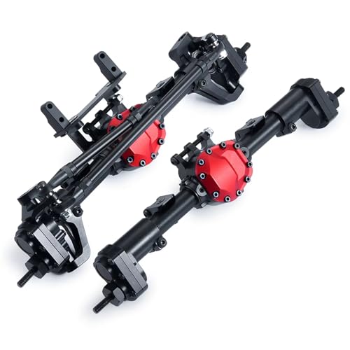 MGHGFYTAS RC Achse Set Kompatibel Mit Axial SCX10 II 90046 90047 1/10 RC Crawler Auto Upgrade Teil Aluminium Legierung Vorder- Und Hinterachse(Rear Front Axle) von MGHGFYTAS