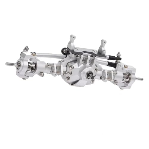 MGHGFYTAS RC Achse Set Kompatibel Mit Axial SCX10 II 90046 90047 RC Crawler Truck, Aluminiumlegierung, Vorder- Und Hinterachse, RC-Brückenachse, Ersatzteile(Silver,Front Axle) von MGHGFYTAS