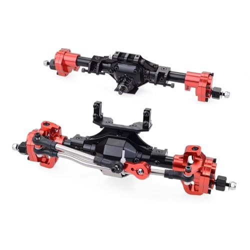 MGHGFYTAS RC Achse Set Kompatibel Mit Axial SCX10 III 90046 90047 Metall Vorne Hinten Portalachse 1/10 RC Crawler Ersatzteile Upgrade Zubehör(Red) von MGHGFYTAS