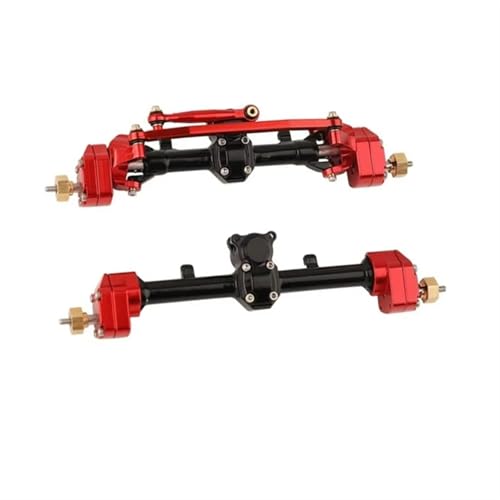 MGHGFYTAS RC Achse Set Kompatibel Mit Axial SCX24 Für Gladiator Für JLU C10 Für Deadbolt 1/24 RC Crawler Upgrades Teile Metall Vorne Und Hinten Portal Achse Set(Red) von MGHGFYTAS