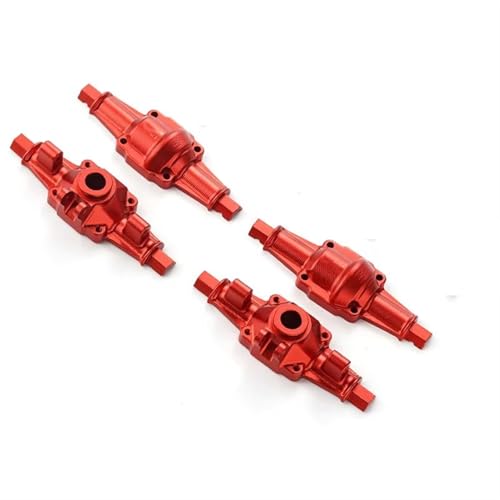 MGHGFYTAS RC Achse Set Kompatibel Mit FMS FCX24 1/24 RC-Auto, CNC-gefräste Aluminiumlegierung, Upgrade-Vorder- Und Hinterachsgehäuse(Red) von MGHGFYTAS