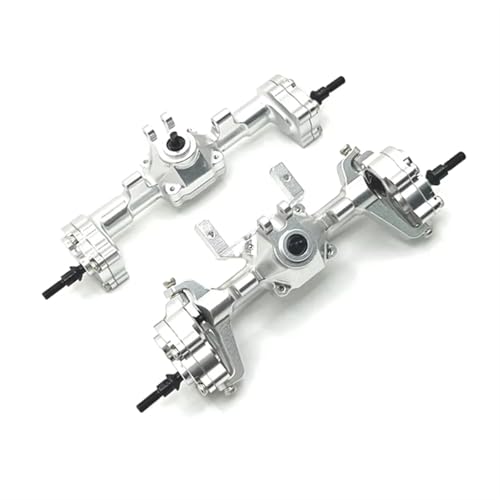 MGHGFYTAS RC Achse Set Kompatibel Mit FMS FCX24 Für Xiaoqi Für Crusher K5 1/24 RC-Zubehör RC-Auto Metall Vorder-/Hinterachse Kit(Silver) von MGHGFYTAS