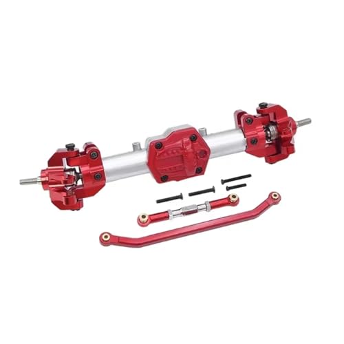 MGHGFYTAS RC Achse Set Kompatibel Mit MN MN128 1/12 RC-Auto-Upgrade-Teil, Aluminiumlegierung, Zubehör Für Die Vorder- Und Hinterachsdifferentialmontage(Red,Front Axle) von MGHGFYTAS