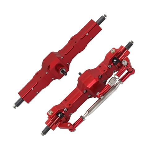 MGHGFYTAS RC Achse Set Kompatibel Mit WPL C14 C24 B14 B24 B16 B36 Für Feiyu Metall Vorder- Und Hinterachse Montagesatz RC Auto Update Teile Zubehör(Red) von MGHGFYTAS