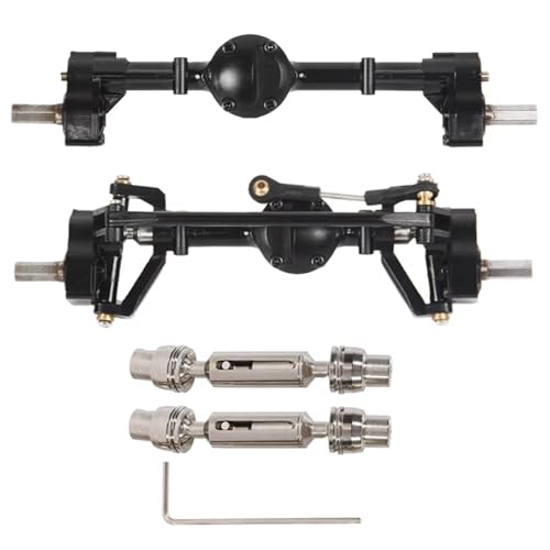 MGHGFYTAS RC Achse Set Kompatibel Mit WPL C14 C24 C24-1 C34 C44 B14 B24, 2-teilige Portalachse Vorne Und Hinten Mit Metallantriebswelle, 1/16 RC-Auto-Upgrade-Teile von MGHGFYTAS