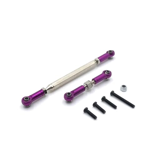 MGHGFYTAS RC Auto Upgrade Teile Für WPL C14 C24 C24-1 C34 C44 1/16 RC Auto Crawler Metall Einstellbare Lenkung Link Servo Link Zugstange RC Upgrade Teile(Purple) von MGHGFYTAS