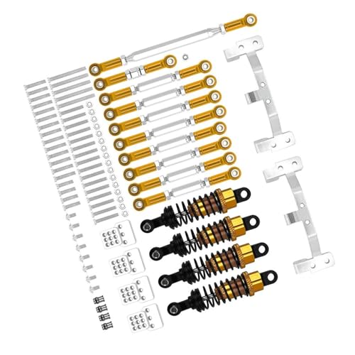 MGHGFYTAS RC Auto Zubehör Für MN D90 MN91 MN96 MN98 MN99S 1/12 Für Chassis Verbindungsstange Zugstangenhalterung Lenkstange Stoßdämpfersatz RC Auto Upgrades Teile Zubehör(Yellow) von MGHGFYTAS