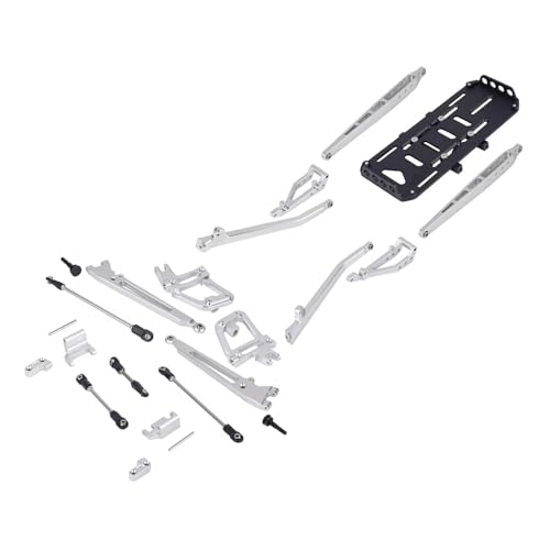 MGHGFYTAS RC Auto Zubehör Kompatibel Mit Axial Für SCX10 I II 90046 90047 2WD Pre-Runner Achse Upgrade Teil Aluminium Suspension Conversion Kit Für 1/10 RC Crawler(Silver) von MGHGFYTAS