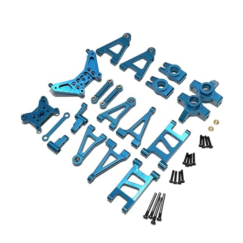 MGHGFYTAS RC Auto Zubehör Kompatibel Mit MJX Für Hyper Für Go 14301 14302 14301, Metall-Lenkbaugruppe, Lenkblock, Hinterradnaben, 1/14 RC-Car-Upgrade-Teile(Blue) von MGHGFYTAS