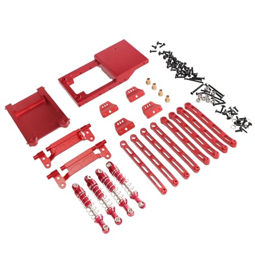 MGHGFYTAS RC Auto Zubehör Kompatibel Mit MN Für MN168 Für MN78 1/12 RC Für Modell Auto Teile Aluminium Upgrade Zubehör Stange Stoßdämpfer Kit(Red) von MGHGFYTAS