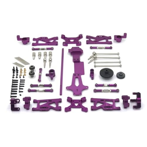 MGHGFYTAS RC Auto Zubehör Kompatibel Mit WLtoys 144001 144010 144002 1/14 RC Autoteile Metall-Upgrade Für Schwingarm-Antriebswelle Lenkbecher 17-teiliges Set(Purple) von MGHGFYTAS