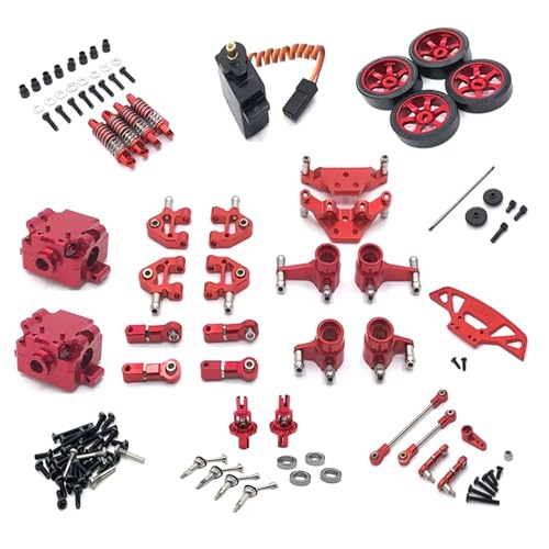 MGHGFYTAS RC Auto Zubehör Kompatibel Mit WLtoys 284131 K969 K979 K989 K999 P929 P939 1/28 RC Auto Upgrade Teile Ersatz Metall Getriebe Servo Link 18 Pack(Red) von MGHGFYTAS