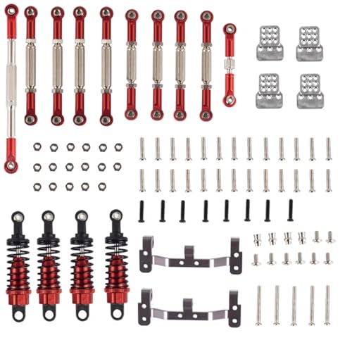 RC Auto Zubehör Kompatibel Mit WPL 1/16 RC Crawler Truck Teile Stoßdämpfer Dämpfer DIY Ersatzzubehör Mit Verlängerung Für Sitz(Red) von MGHGFYTAS