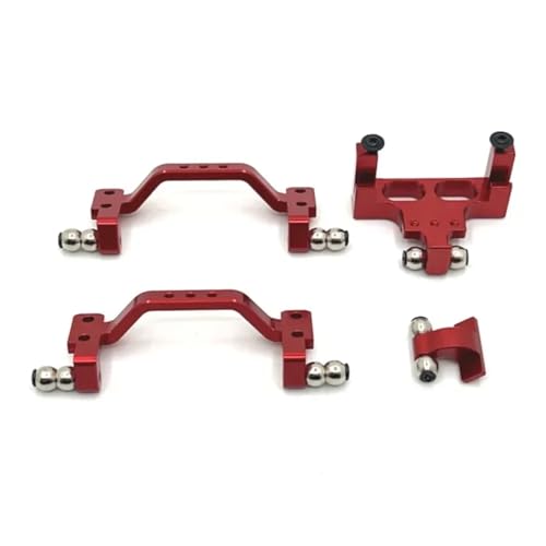 MGHGFYTAS RC Autoteile Für WPL 1/16 C64 RC Autoteile Fernbedienung Autoteile Metall-Upgrade Vorne Und Hinten Zugstange Sitz Lenkgetriebe Festsitz(Red) von MGHGFYTAS