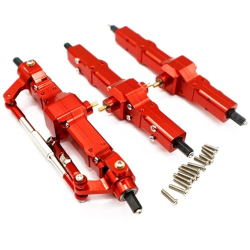 MGHGFYTAS RC Autoteile Für WPL C14 C24 B14 B24 B16 B36 Metall Vorne Hinten Brücke Achse Getriebe Box 1/16 RC Auto LKW Für Rock Crawler LKW Modifizierte Teile(Red) von MGHGFYTAS