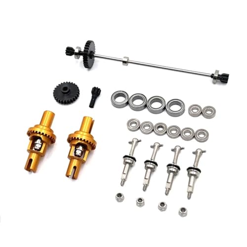 MGHGFYTAS RC Autoteile Für Wltoys 284131 284010 K969 K979 K989 K999 P929 P939 1/28 RC Auto Upgrades Teile Metall Antriebswelle Antriebsrad Differential Lager Set(Yellow) von MGHGFYTAS