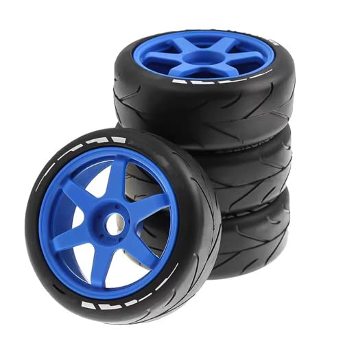 MGHGFYTAS RC Reifen Kompatibel Mit HSP Für ZD Für Racing Für HPI 4 Stück 105 Mm Gummireifen-Kunststoffrad Mit 17 Mm Adapter Für 1/8 On Road Rally RV RC-Auto(Color2) von MGHGFYTAS