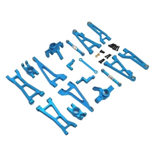 MGHGFYTAS RC Teile Für Haiboxing Für Hbx Für SG1601 SG1602 16889 16889A 16890 1/16 RC Auto Upgrade Teile Kit Metall Suspension Arm Lenkung Tasse Link Stange Set(Blue) von MGHGFYTAS