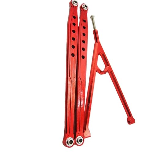 Pull Rod Link Linkage Kompatibel Mit AXIAL Für SCX10 1/10 RC CAR Crawler 3 Stück Metall-Trigon-Stützstange 130 Mm Hintere Untere Aufhängungsverbindungsstange(Red) von MGHGFYTAS