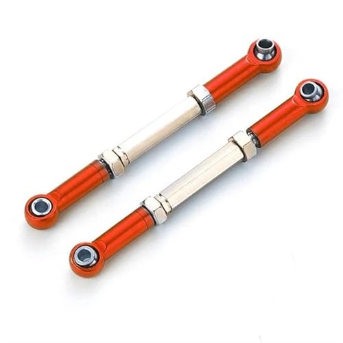 Pull Rod Link Linkage Kompatibel Mit Für traxxas Für Slash 4X4 1/16 RC-Auto, Verbessertes Teil, 2-teiliges Lenkgestänge-Servo-Verbindungs-Zugstangen-Set Aus Aluminiumlegierung(Red) von MGHGFYTAS