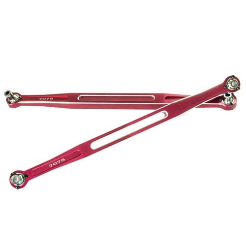 Pull Rod Link Linkage Kompatibel Mit Für traxxas Für X-MAXX Für WideMaxx 8S Für XRT 8S 1/6 RC Car Upgrade Teile 2 Stück Metall Zehenglieder 202 Mm Verbindungsstangengestänge(Red) von MGHGFYTAS