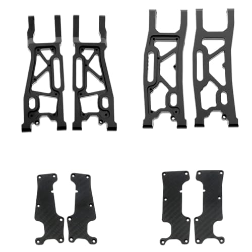 RC Auto Upgrade Teile Für 1/8 Für Traxxas Für Sledge 95076-4 Aluminium Vorder- Und Hinterradaufhängung Arm Mit Carbon Faser Abdeckung RC Auto Upgrades Teile Zubehör(Black) von MGHGFYTAS