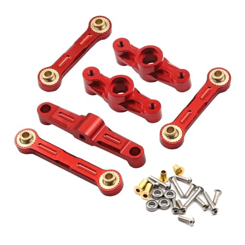 RC Auto Upgrade Teile Für Tamiya TT02 TT-02 TT-02D 1/10 RC Drift Autoteile Aluminium Kugellager Kurbel Lenkung Link Set RC Zubehör(Red) von MGHGFYTAS