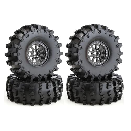 RC Reifen Kompatibel Mit Axial SCX10 Für Wraith Für Capra Für Für traxxas TRX4 D90 1/10 RC Crawler Car, 4 Stück, 150 Mm, Metall 2.2 Beadlock-Felgenreifensatz von MGHGFYTAS