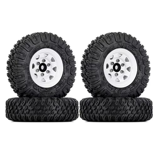 RC Reifen Kompatibel Mit Für Axial Für Yeti Für RC4WD D90 TF2 Für Tamiya 4PCS 85Mm 1,55 Metall Beadlock Rad Felgen Reifen Set Für 1/10 RC Crawler Auto(Color3) von MGHGFYTAS