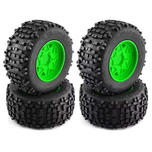 RC Reifen Kompatibel Mit TRAXXAS Für Sledge Für ARRMA Für KRATON Für Outcast Für Tamiya Für HSP 1/7 1/8 RC Für Monster Stunt Truck 170 Mm 3,8 Zoll Reifen(Green) von MGHGFYTAS