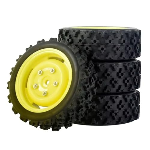 RC Reifen Kompatibel Mit Tamiya Für XV01 Für XV02 Für TA06 Für TT01 Für TT02 1/10 RC Für Rennwagenräder Für Rallye-Reifen Und On-Road-Reifen 12 Mm Sechskant(Yellow,A) von MGHGFYTAS